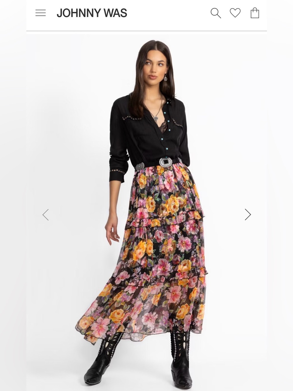 Johnny Was Terra Tiered Maxi Skirt - Kasumi Floral Print